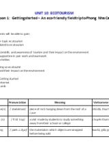 Giáo án Tiếng Anh Lớp 10 (Global review) - Unit 10 Ecotourism - Năm học 2022-2023